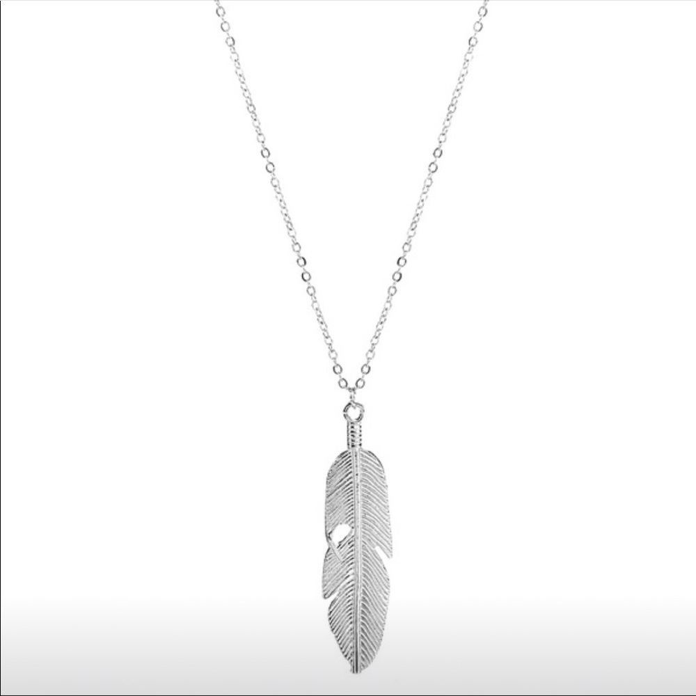 Sterling Silver Feather Pendant Necklace